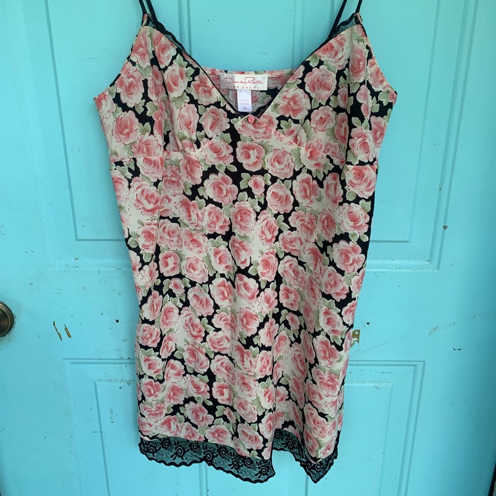 Pink label oscar de la renta slip dress sz M